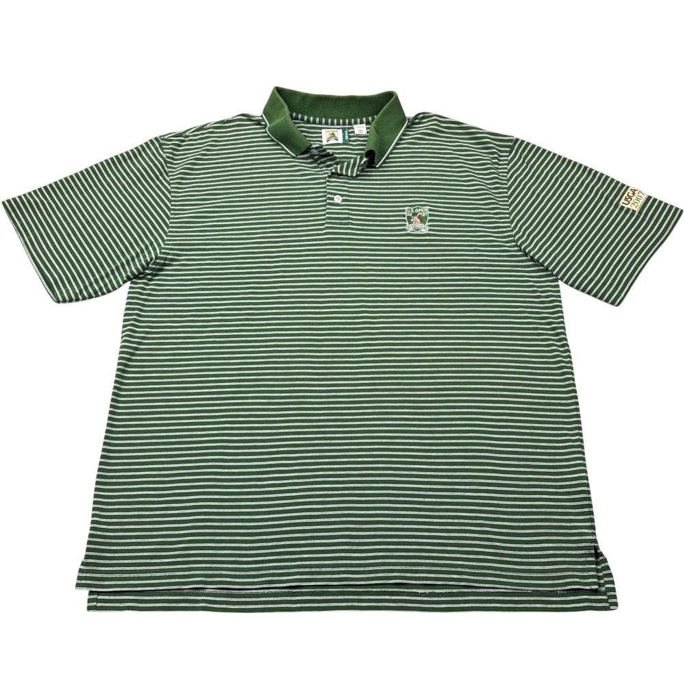 Vintage 2007 US Open Oakmont Polo Mens XXL Green White Ashworth Golf Shirt